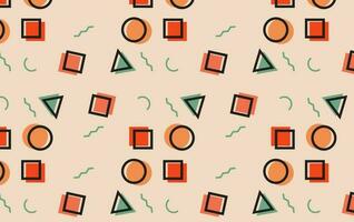 seamless pattern geometric memphis retro vector