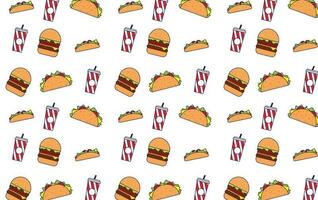 fast food seamless pattern vector art