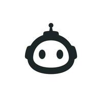 cute robot head icon logo design vector illustration. bot robotic logo for business vector design template with futuristic, flat black minimalist style isolated on white background