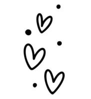 Vector abstract hand drawn cute hearts love expression sign doodle line stroke Pattern. To fill a void in a drawing valentine. Wedding movement curve directional emoticon effects design elements