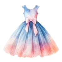 Watercolor princess dress. Illustration AI Generative png