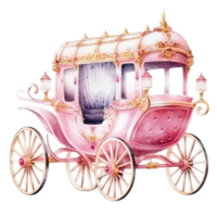 Watercolor Princess coach. Illustration AI Generative png