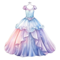 waterverf prinses jurk. illustratie ai generatief png