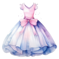 vattenfärg prinsessa klänning. illustration ai generativ png