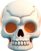 3D cute cartoon skull. Vector Illustration png