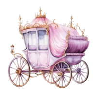 Watercolor Princess coach. Illustration AI Generative png