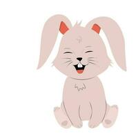 Cartoon smilling bunny  isolated on white background vector