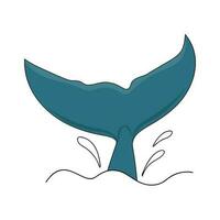 A tail of a whale with splash vector