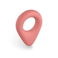 3d red pin point marker with shadow. Location icon on map. Vector illustration