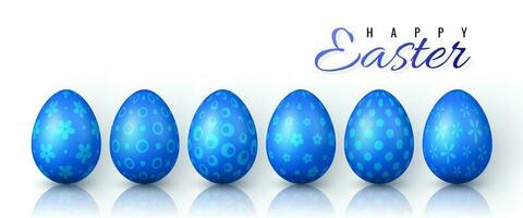 Happy Easter. Color Easter eggs on white background. Vector illustration