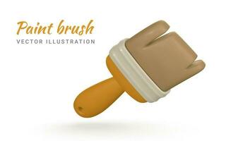 3d realistic paint brush in cartoon style. Vector illustration