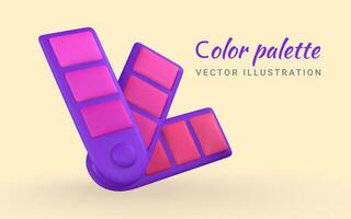 3d realistic color palette in cartoon style. Vector illustration