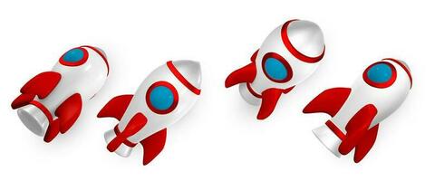 3d rocket spaceship render and draw by mesh. Realistic modern digital rocket. Vector illustration