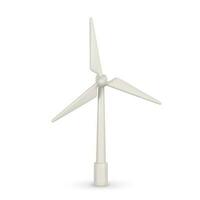 3d realistic wind turbine with shadow in cartoon style. Green and alternative eco energy concept. Vector illustration