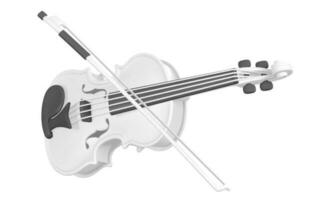3d realistic violin for music concept design in plastic cartoon style. Vector illustration