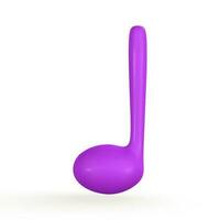 3d music note for music concept design in plastic cartoon style. Vector illustration