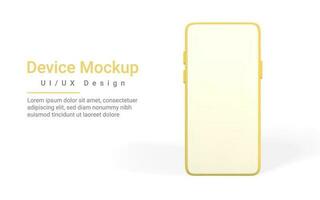 Realistic smartphone mockup. Mobile phone display. 3D template illustration. Vector illustration