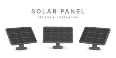 3d realista solar poder estación panel. verde y alternativa eco energía concepto. vector ilustración