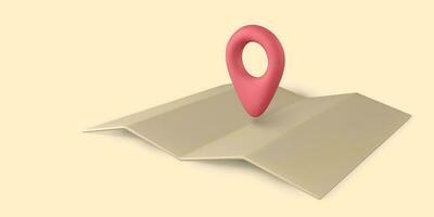 3d pin point marker with shadow. Location icon on map. Vector illustration