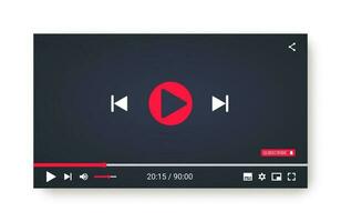 Video player template for web or mobile apps. Vector illustration