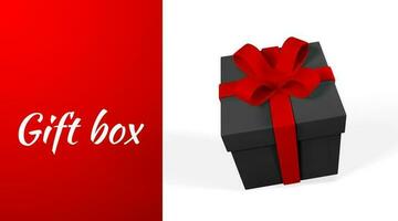 3D render and draw by mesh realistic gift box with bow. Paper box with shadow isolated on white background. Vector illustration