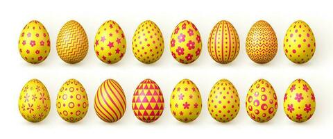 Happy Easter. Color Easter eggs on white background. Vector illustration