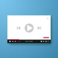 Video player template for web or mobile apps. Vector illustration