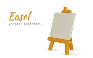 Wooden easel with canvas isolated on a white background. Art supplies.  6781089 Vector Art at Vecteezy