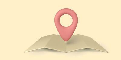 3d pin point marker with shadow. Location icon on map. Vector illustration