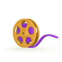 Film reel in plastic cartoon style. Cinema and Movie time. Vector illustration