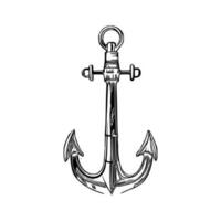 Ship anchor or boat anchor flat vector