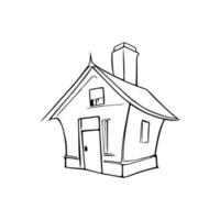 Simple line art House vector. vector