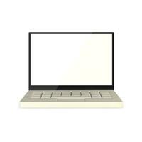 3d realistic laptop with blank screen on light background. Vector illustration