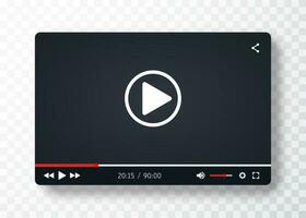 Video player template for web or mobile apps. Vector illustration