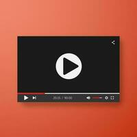 Video player template for web or mobile apps. Vector illustration