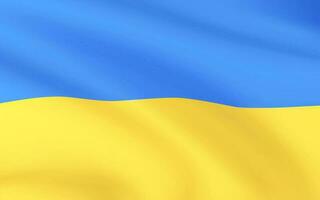 Realistic Ukraine waveing flag bakground. Vector illustration