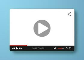 Video player template for web or mobile apps. Vector illustration