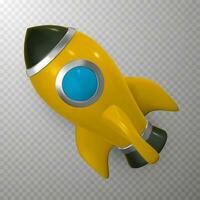 3d rocket spaceship render and draw by mesh. Realistic modern digital rocket. Vector illustration