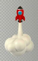 3d rocket spaceship render and draw by mesh. Realistic modern digital rocket. Vector illustration