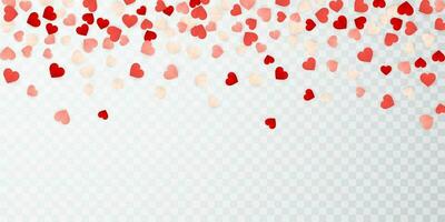 contento san valentin día fondo, papel rojo, rosado y blanco corazones papel picado. vector ilustración