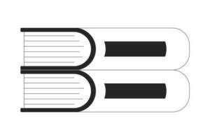 Stack of two books flat monochrome isolated vector object. Editable black and white line art drawing. Simple outline spot illustration for web graphic design