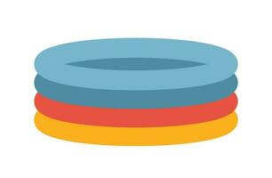Inflatable swimming pool semi flat colour vector object. Backyard kiddie pool. Summertime equipment. Editable cartoon clip art icon on white background. Simple spot illustration for web graphic design