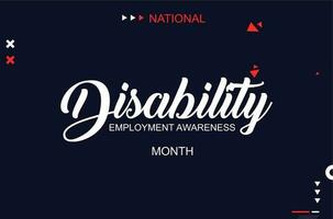 national disability employment awareness month... vector