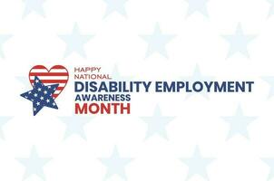 national disability employment awareness month... vector