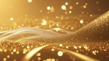 Abstract shiny light and gold particle background. . photo