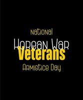 National Korean War Veterans Armistice Day vector