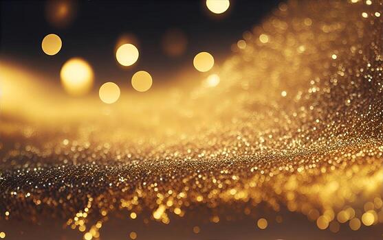 Abstract shiny light and gold particle background. . photo