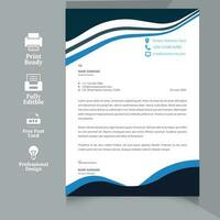 Clean and professional corporate company business letterhead template design with color variation bundle vector