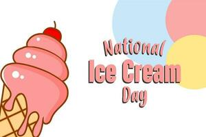 national ice cream day, Holiday concept. Template for background, banner, card, poster, t-shirt with text inscription vector