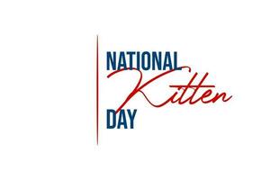 National Kitten Day vector